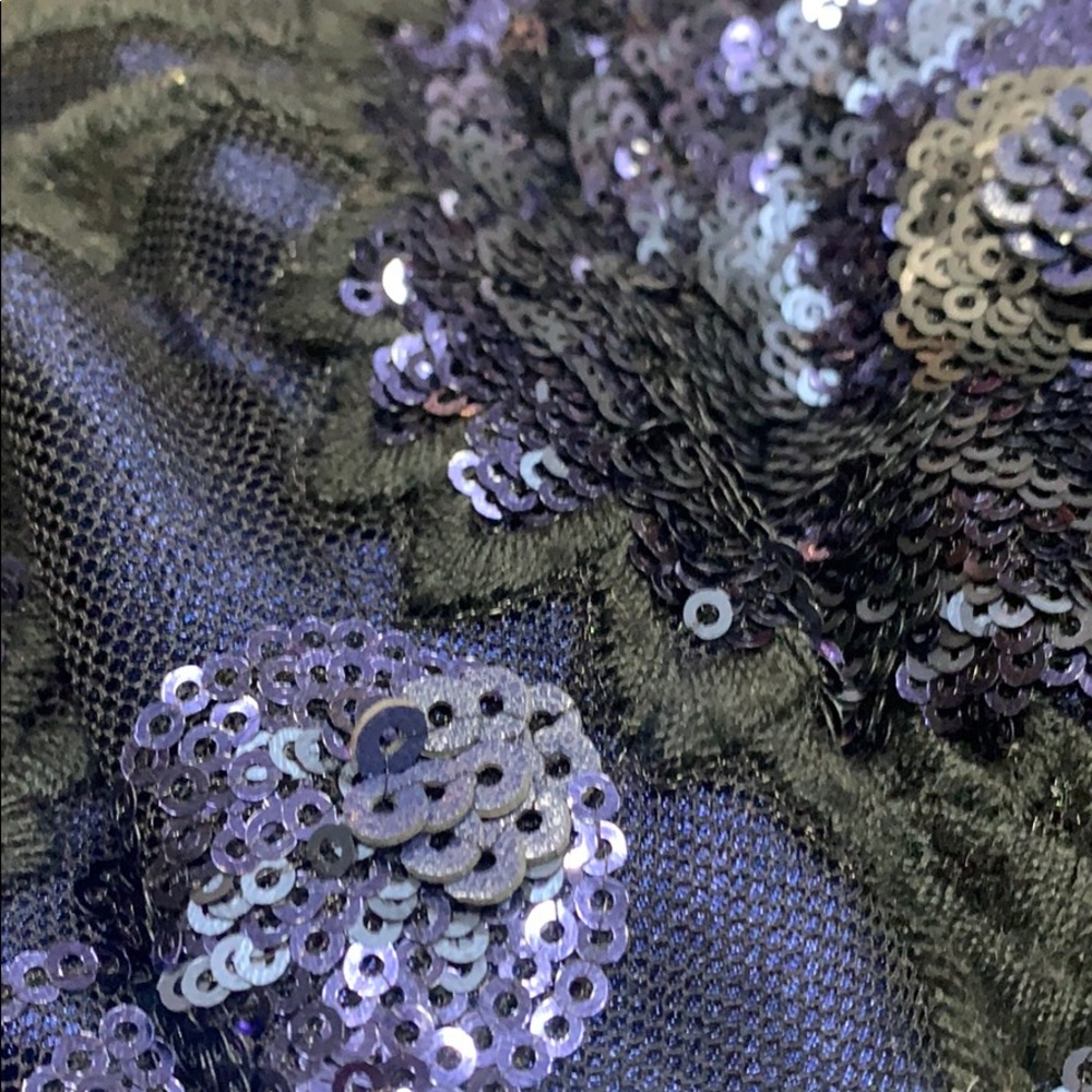 Cocktail purse- Navy sequence /Black lace - Picture 6 of 8